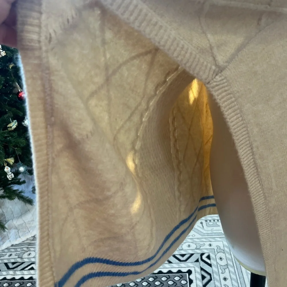 Free People‎ Harbour Stripe Cable Poncho Pullover
